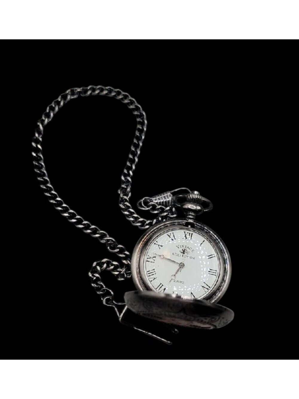 Vintage Abraham Lincoln American Pocket Watch 13" Fob Silver Tone Penny Design - Picture 5 of 7